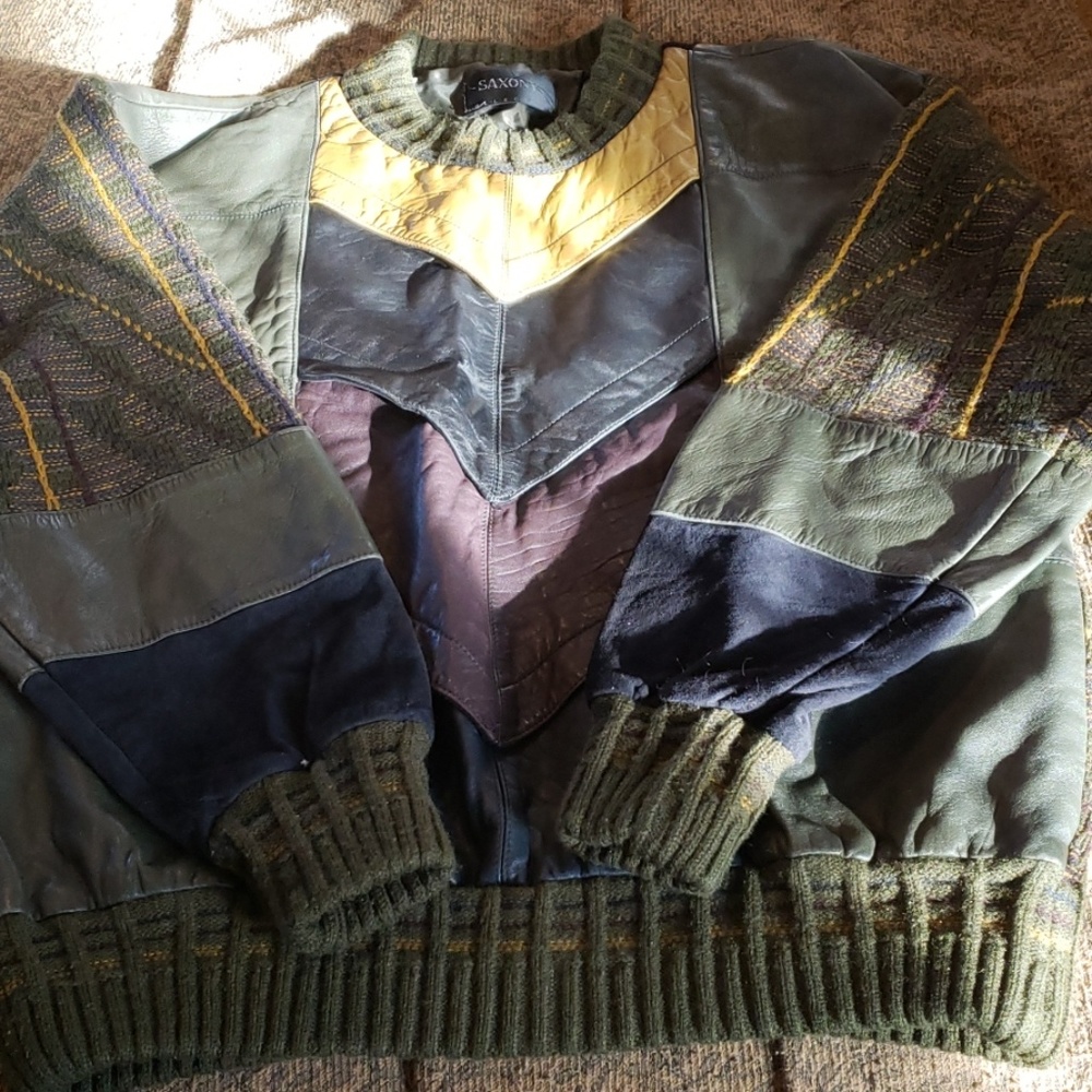 Saxony Leather Sweater